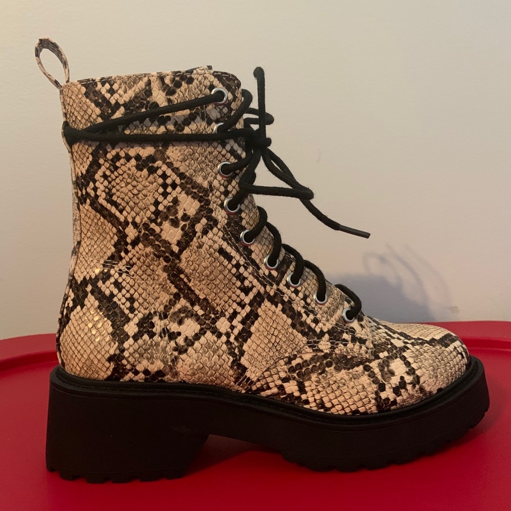 Steve Madden Tornado Snake Print Combat Boots - image 3